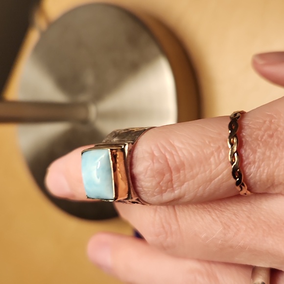 sundance blue calcedony sterling ring size 6 - Picture 3 of 6